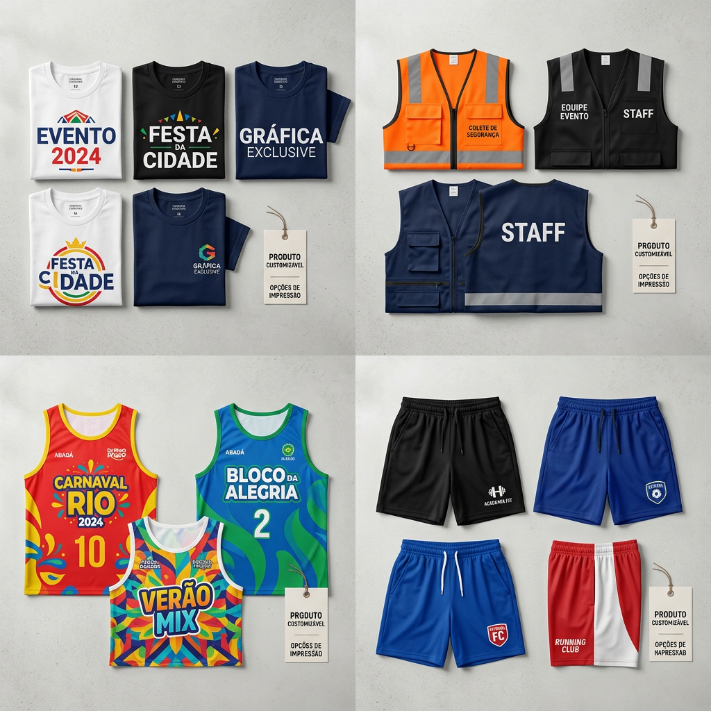CAMISAS, COLETES, ABADÁS E SHORTS